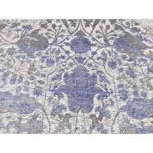 Load image into Gallery viewer, 9&#39;x11&#39;10&quot; Ivory, Silk With Textured Wool, Broken And Erased Mughal Design, Hand Knotted, Oriental Rug FWR522900