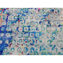 Load image into Gallery viewer, 5&#39;1&quot;x7&#39; Sapphire Blue, THE PEACOCK, Sari Silk, Hand Knotted, Oriental Rug FWR523014