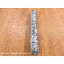 Load image into Gallery viewer, 5&#39;2&quot;x6&#39;10&quot; Timberwolf Gray, Silken, Roman Mosaic Design, Hand Knotted, Oriental Rug FWR523062