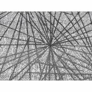 5'6"x7'9" Gainsboro Gray, Spider Web Design, Tone on Tone, Transitional Cross Traditional Design, Wool and Silk, Hand Knotted, Oriental Rug FWR523092