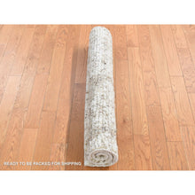 Load image into Gallery viewer, 3&#39;x3&#39; Khaki Brown, Organic Wool, Tone On Tone, Soft And Vibrant Pile, Sustainable, Undyed, Natural Abrash, Thick Chunky Texture, Hand Knotted, Sample Oriental Rug FWR523140