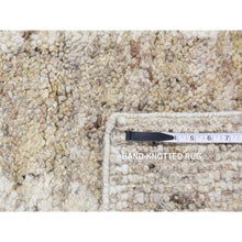 Load image into Gallery viewer, 3&#39;x3&#39; Khaki Brown, Organic Wool, Tone On Tone, Soft And Vibrant Pile, Sustainable, Undyed, Natural Abrash, Thick Chunky Texture, Hand Knotted, Sample Oriental Rug FWR523140