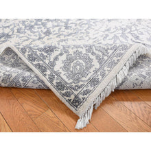 Load image into Gallery viewer, 5&#39;2&quot;x7&#39; Ivory, Broken and Erased Persian Design, Plant Base Silk Art Silk, Hand Knotted, Oriental Rug FWR523146