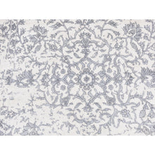 Load image into Gallery viewer, 5&#39;2&quot;x7&#39; Ivory, Broken and Erased Persian Design, Plant Base Silk Art Silk, Hand Knotted, Oriental Rug FWR523146