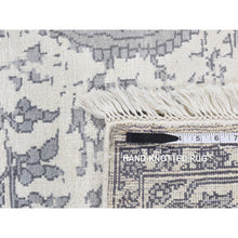 Load image into Gallery viewer, 5&#39;2&quot;x7&#39; Ivory, Broken And Erased Persian Design, Plant Base Silk Art Silk, Hand Knotted, Oriental Rug FWR523146