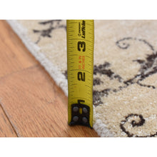 Load image into Gallery viewer, 4&#39;7&quot;x6&#39;4&quot; Beige, Scroll And Branch Design, Tone On Tone, Hand Knotted Pure Wool Oriental Rug FWR523194