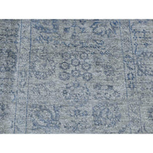 Load image into Gallery viewer, 3&#39;1&quot;x8&#39;3&quot; Carbon Gray, Tone On Tone, Modern Tabriz Design, Wool And Silk, Hand Knotted, Runner Oriental Rug FWR523206
