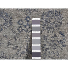 Load image into Gallery viewer, 3&#39;1&quot;x8&#39;3&quot; Carbon Gray, Tone On Tone, Modern Tabriz Design, Wool And Silk, Hand Knotted, Runner Oriental Rug FWR523206