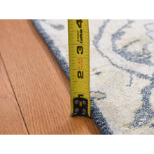 Load image into Gallery viewer, 4&#39;x6&#39;3&quot; Thunder Gray, Hunting Design, Silk With Textured Wool, Hand Knotted, Oriental Rug FWR523314