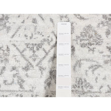 Load image into Gallery viewer, 4&#39;1&quot;x6&#39;2&quot; Ivory, Broken and Erased Tabriz Fish Mahi Design, Wool and Silk, Hand Knotted, Tone on Tone, Oriental Rug FWR523338