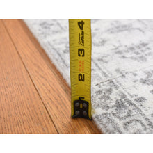 Load image into Gallery viewer, 4&#39;1&quot;x6&#39;2&quot; Ivory, Broken and Erased Tabriz Fish Mahi Design, Wool and Silk, Hand Knotted, Tone on Tone, Oriental Rug FWR523338