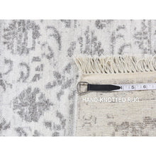 Load image into Gallery viewer, 4&#39;1&quot;x6&#39;2&quot; Ivory, Broken And Erased Tabriz Fish Mahi Design, Wool And Silk, Hand Knotted, Tone On Tone, Oriental Rug FWR523338