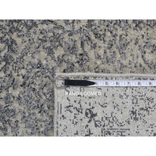 Load image into Gallery viewer, 2&#39;5&quot;x8&#39;2&quot; Thunder Gray, Erased Design, Fine Jacquard, Hand Loomed, Wool And Silk, Runner Oriental Rug FWR523368