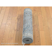 Load image into Gallery viewer, 2&#39;5&quot;x8&#39;1&quot; Laurel Green, Pure Silk With Textured Wool, Mughal Design, Hand Knotted, Runner Oriental Rug FWR523392