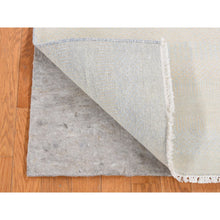 Load image into Gallery viewer, 2&#39;7&quot;x8&#39;4&quot; Cream Color, Grass Design Gabbeh, Wool And Silk, Hand Knotted, Runner Oriental Rug FWR523398