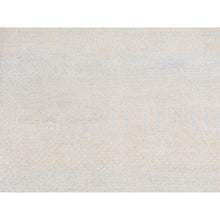 Load image into Gallery viewer, 2&#39;7&quot;x8&#39;4&quot; Cream Color, Grass Design Gabbeh, Wool And Silk, Hand Knotted, Runner Oriental Rug FWR523398
