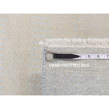 Load image into Gallery viewer, 2&#39;7&quot;x8&#39;4&quot; Cream Color, Grass Design Gabbeh, Wool And Silk, Hand Knotted, Runner Oriental Rug FWR523398