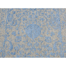Load image into Gallery viewer, 2&#39;5&quot;x10&#39;1&quot; Baby Eyes Blue, Jacquard Hand Loomed, Wool and Art Silk, Pomegranate Design, Runner Oriental Rug FWR523482