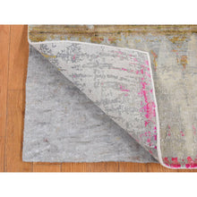 Load image into Gallery viewer, 2&#39;5&quot;x8&#39; Medium Gray, The Cardiac, Sari Silk With Textured Wool, Handmade, Runner Oriental Rug FWR523488