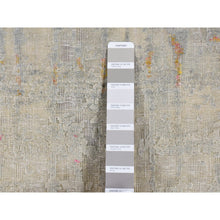 Load image into Gallery viewer, 2&#39;5&quot;x8&#39; Medium Gray, The Cardiac, Sari Silk With Textured Wool, Handmade, Runner Oriental Rug FWR523488