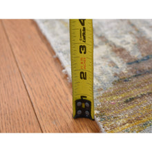 Load image into Gallery viewer, 2&#39;5&quot;x8&#39; Medium Gray, The Cardiac, Sari Silk With Textured Wool, Handmade, Runner Oriental Rug FWR523488