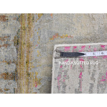 Load image into Gallery viewer, 2&#39;5&quot;x8&#39; Medium Gray, The Cardiac, Sari Silk With Textured Wool, Handmade, Runner Oriental Rug FWR523488