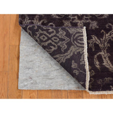Load image into Gallery viewer, 2&#39;5&quot;x9&#39;8&quot; Taupe Brown, Damask Tone On Tone, Wool And Silk, Hand Knotted, Runner Oriental Rug FWR523506