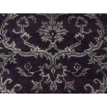 Load image into Gallery viewer, 2&#39;5&quot;x9&#39;8&quot; Taupe Brown, Damask Tone On Tone, Wool And Silk, Hand Knotted, Runner Oriental Rug FWR523506