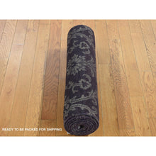 Load image into Gallery viewer, 2&#39;5&quot;x9&#39;8&quot; Taupe Brown, Damask Tone On Tone, Wool And Silk, Hand Knotted, Runner Oriental Rug FWR523506