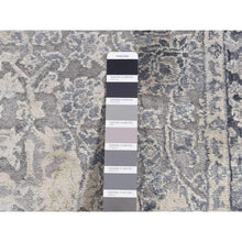 Load image into Gallery viewer, 2&#39;6&quot;x9&#39;10&quot; Goose Gray, Broken And Erased Kashan Design, Textured Wool With Pure Silk, Hand Knotted, Runner Oriental Rug FWR523524