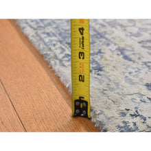 Load image into Gallery viewer, 2&#39;6&quot;x9&#39;10&quot; Goose Gray, Broken And Erased Kashan Design, Textured Wool With Pure Silk, Hand Knotted, Runner Oriental Rug FWR523524