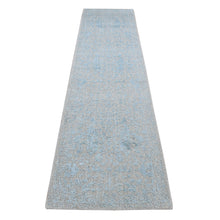 Load image into Gallery viewer, 2&#39;5&quot;x10&#39;1&quot; Tan Color, Jacquard Hand Loomed, Wool and Art Silk, Tone on Tone Design, Runner Oriental Rug FWR523560