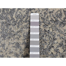 Load image into Gallery viewer, 2&#39;5&quot;x10&#39;1&quot; Nickel Gray, Fine Jacquard Hand Loomed, Erased Design, Wool And Silk, Runner Oriental Rug FWR523626