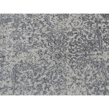 Load image into Gallery viewer, 2&#39;5&quot;x10&#39;1&quot; Nickel Gray, Fine Jacquard Hand Loomed, Erased Design, Wool And Silk, Runner Oriental Rug FWR523626