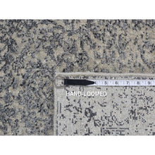 Load image into Gallery viewer, 2&#39;5&quot;x10&#39;1&quot; Nickel Gray, Fine Jacquard Hand Loomed, Erased Design, Wool And Silk, Runner Oriental Rug FWR523626