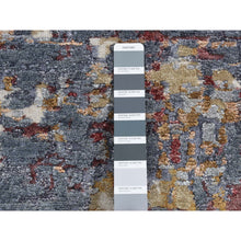 Load image into Gallery viewer, 2&#39;6&quot;x10&#39; Thunder Gray, Modern Abstract Design, Wool And Silk, Hi-low Pile, Hand Knotted, Runner Oriental Rug FWR523662