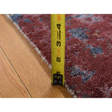 Load image into Gallery viewer, 2&#39;6&quot;x10&#39; Thunder Gray, Modern Abstract Design, Wool And Silk, Hi-low Pile, Hand Knotted, Runner Oriental Rug FWR523662