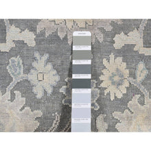 Load image into Gallery viewer, 2&#39;6&quot;x10&#39;2&quot; Ash Gray, Oushak Influence, Silk With Textured Wool, Hand Knotted, Runner Oriental Rug FWR523722