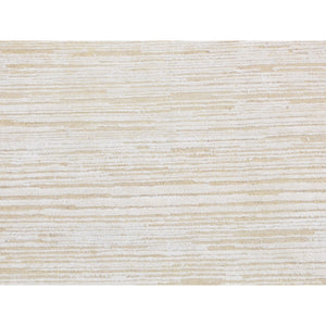 2'5"x8'3" Ivory, Silk With Textured Wool, Tone On Tone, Striae Design, Hi-lo Pile, Hand Knotted, Runner Oriental Rug FWR523758
