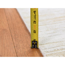 Load image into Gallery viewer, 2&#39;5&quot;x8&#39;3&quot; Ivory, Silk With Textured Wool, Tone On Tone, Striae Design, Hi-lo Pile, Hand Knotted, Runner Oriental Rug FWR523758