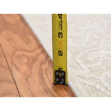 Load image into Gallery viewer, 2&#39;6&quot;x8&#39;3&quot; Bone Ivory, Vine Design, Hand Knotted, Tone on Tone, Pure Silk with Textured Wool, Runner Oriental Rug FWR523764