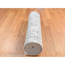 Load image into Gallery viewer, 2&#39;5&quot;x7&#39;9&quot; Ivory, Hand Loomed, Wool And Art Silk, Mamluk Design, Runner Oriental Rug FWR523770