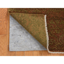 Load image into Gallery viewer, 2&#39;5&quot;x11&#39;4&quot; Bitter Chocolate Brown, Abarasque Design, Nepali Tone On Tone, Wool And Silk, Hand Knotted, Runner Oriental Rug FWR523806