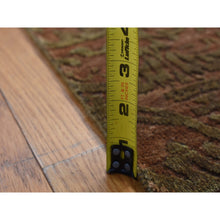 Load image into Gallery viewer, 2&#39;5&quot;x11&#39;4&quot; Bitter Chocolate Brown, Abarasque Design, Nepali Tone On Tone, Wool And Silk, Hand Knotted, Runner Oriental Rug FWR523806