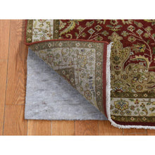 Load image into Gallery viewer, 2&#39;4&quot;x11&#39;5&quot; Barn Red, Kashan Revival, New Zealand Wool, Hand Knotted, 300 Kpsi, Runner Oriental Rug FWR523830