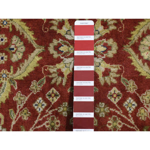 2'4"x11'5" Barn Red, Kashan Revival, New Zealand Wool, Hand Knotted, 300 Kpsi, Runner Oriental Rug FWR523830