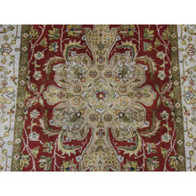 Load image into Gallery viewer, 2&#39;4&quot;x11&#39;5&quot; Barn Red, Kashan Revival, New Zealand Wool, Hand Knotted, 300 Kpsi, Runner Oriental Rug FWR523830
