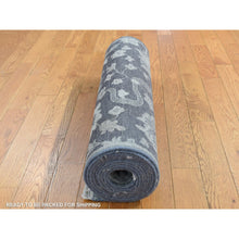 Load image into Gallery viewer, 2&#39;6&quot;x11&#39;10&quot; Nevada Gray, Hand Knotted, Oushak Influence, Silk With Textured Wool, Runner Oriental Rug FWR523842