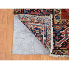 Load image into Gallery viewer, 9&#39;4&quot;x12&#39;10&quot; Barn Red, Antique Persian Heriz With Small Geometric Flower Center Medallion, Hand Knotted, Pure Wool, Clean With Sides And Ends Professionally Secured, Good Condition, Oriental Rug FWR523860