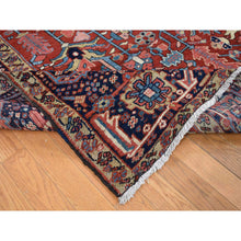 Load image into Gallery viewer, 9&#39;4&quot;x12&#39;10&quot; Barn Red, Antique Persian Heriz With Small Geometric Flower Center Medallion, Hand Knotted, Pure Wool, Clean With Sides And Ends Professionally Secured, Good Condition, Oriental Rug FWR523860